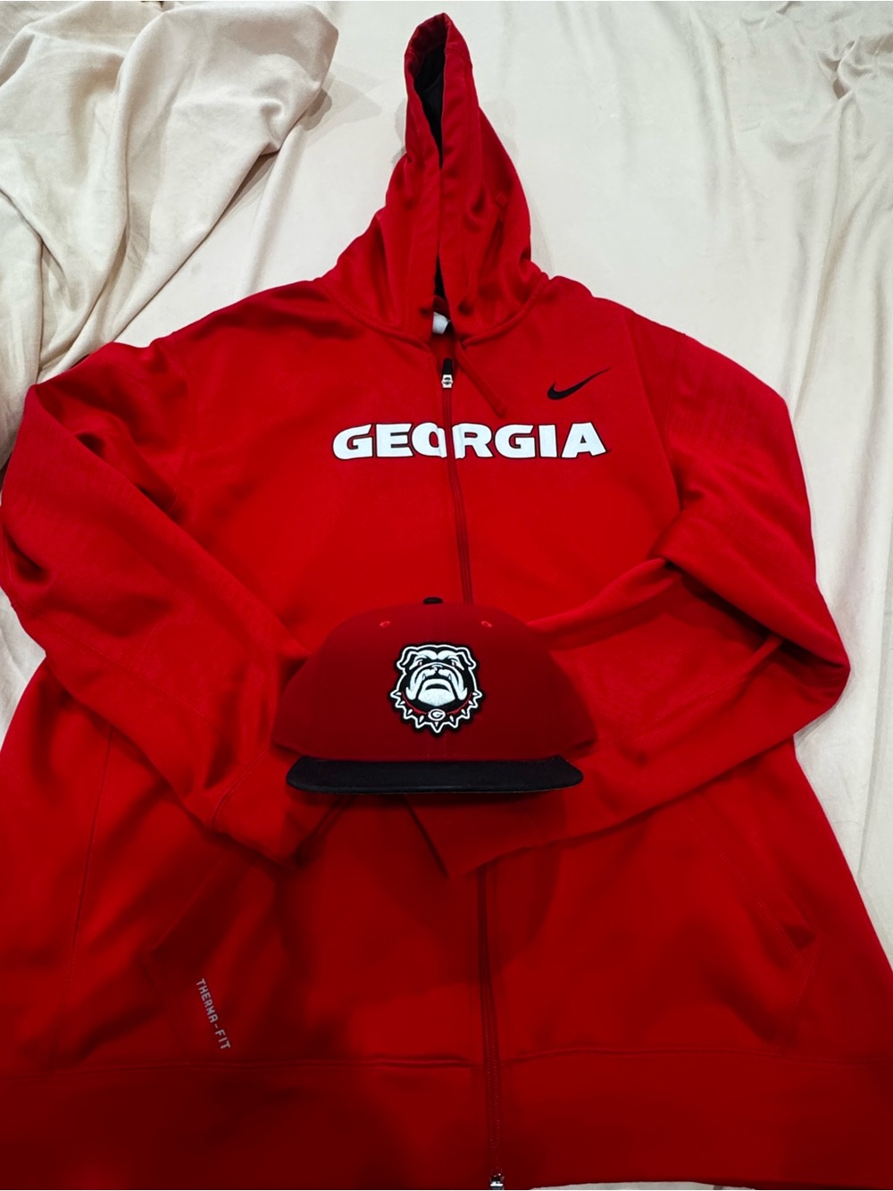 Georgia bulldogs Men's Red Nike Full-Zip Hoodie